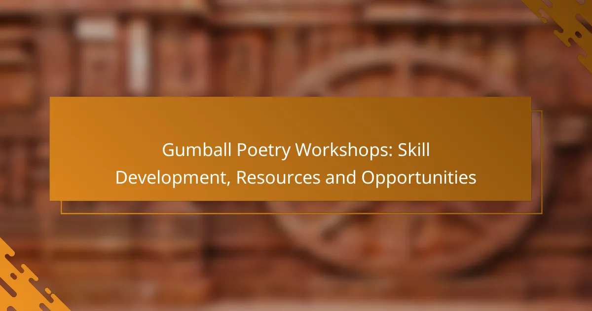Gumball Poetry Workshops: Skill Development, Resources and Opportunities