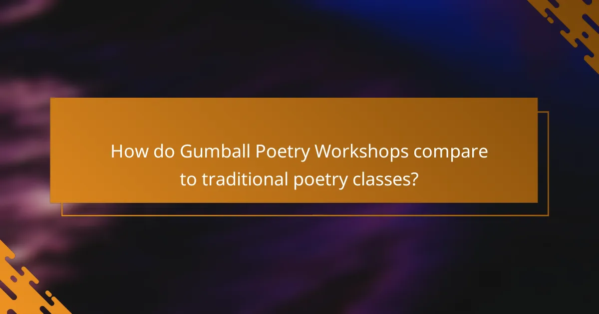 How do Gumball Poetry Workshops compare to traditional poetry classes?