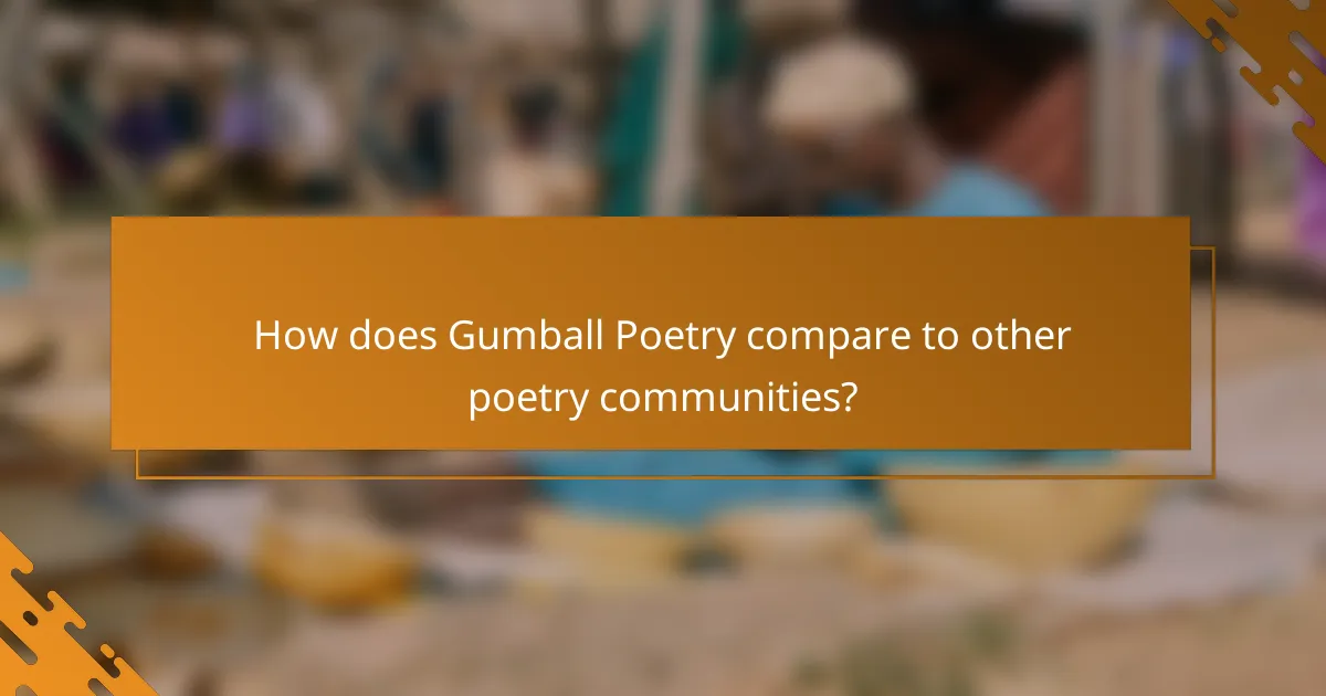 How does Gumball Poetry compare to other poetry communities?