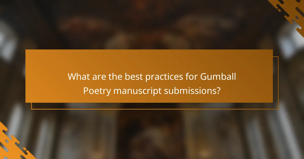 What are the best practices for Gumball Poetry manuscript submissions?