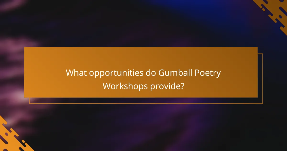 What opportunities do Gumball Poetry Workshops provide?